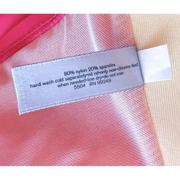 Catherines Size 20W One Piece Swimsuit Hot Pink Ruched Padded Slimming NEW *READ - Picture 9 of 11